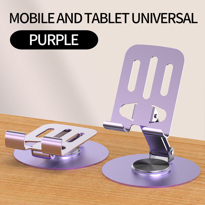 360 Metal Desktop Rotating Mobile Phone Holder - Fully Adjustable Foldable Phone Stand, for All Phones and Small Tablet Computers, Phone Needs with Multiple Viewing Angles!