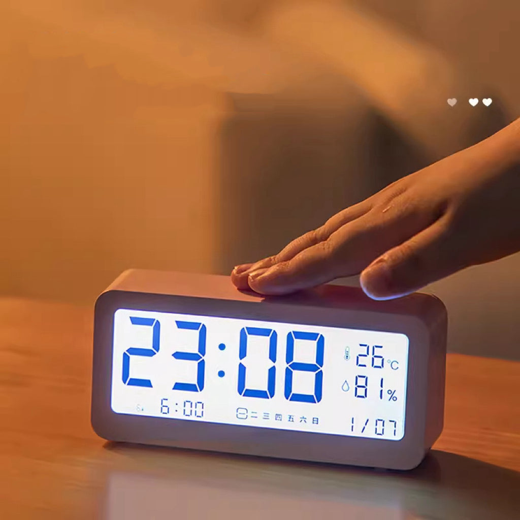 Intelligent electronic alarm clock, student alarm clock, ins bedside high aesthetic clock, multifunctional night light and silent bedroom