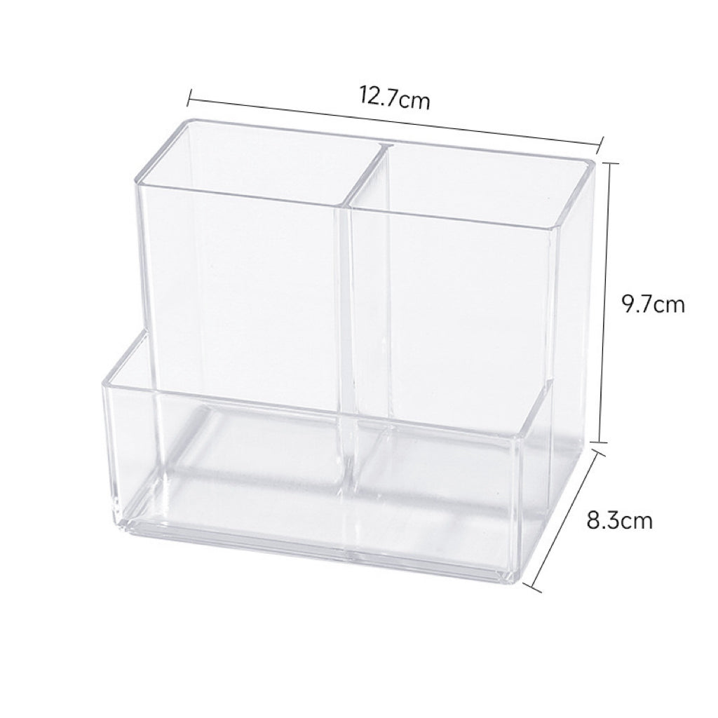 Acrylic pen holder transparent office desktop stationery storage box student desk pen holder makeup brush pen storage bucket