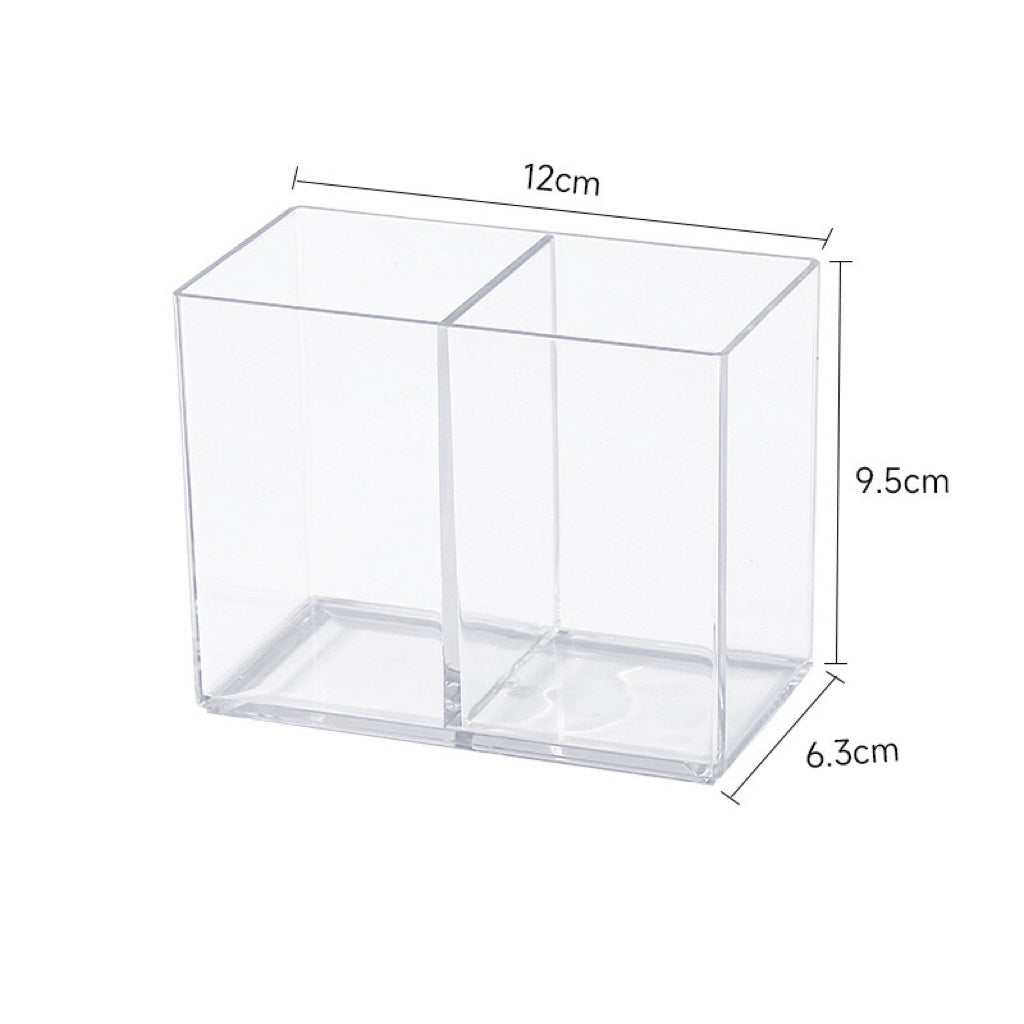 Acrylic pen holder transparent office desktop stationery storage box student desk pen holder makeup brush pen storage bucket